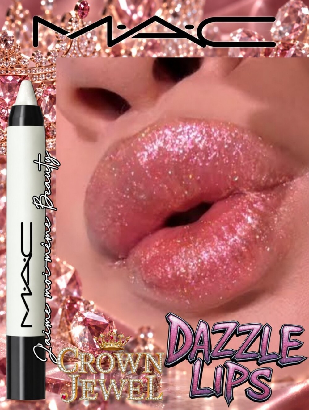MAC CROWN JEWEL DAZZLELIPS LIP CRAYON - PEARL WHITE OPAL SHIMMER SPARLKE FROST